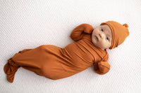 Saddle Longhorn Orange Western Knotted Baby Gown
