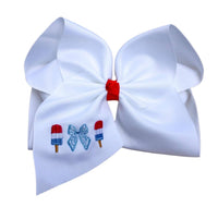 Bows and Popsicles Embroidered Bow