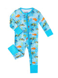 Sea Turtle Bamboo Baby Convertible Zippy Romper