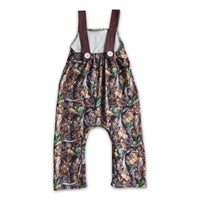 Deer pocket camo sleeveless baby boy romper: