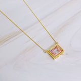 Square Pendant Necklace Diamond Clean