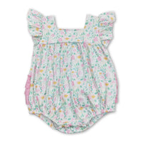 Pink Ruffle Floral Romper