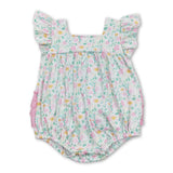 Pink Ruffle Floral Romper
