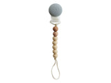 Mini Pacifier Clip-Sage/Peach/Ivory