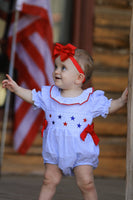 Smocking Star Embroidered Romper
