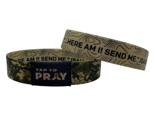 Tap To Pray™ Wristbands Valor Camo & Isaiah 6:8