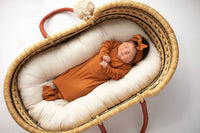 Saddle Longhorn Orange Western Knotted Baby Gown