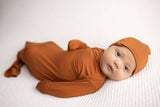Saddle Longhorn Orange Western Knotted Baby Gown