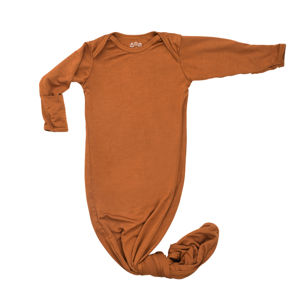 Saddle Longhorn Orange Western Knotted Baby Gown