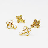 Cross Stud Earrings Pearl