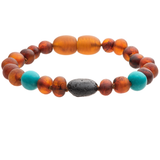 Turquoise + Raw Cognac Aromatherapy Pendant Bracelet