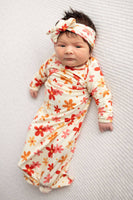 70s Groovy Flower Knotted Gown