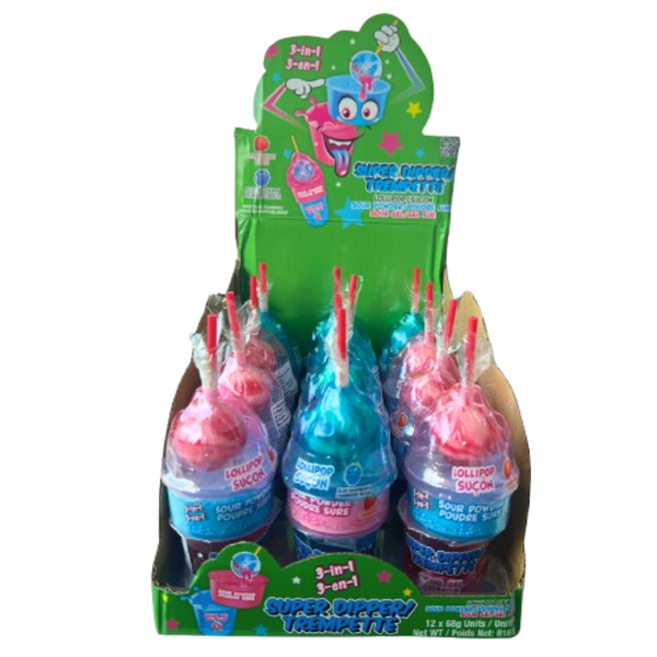 Super Dipper Lollipop Sour Candy Powder Gel