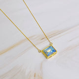 Square Pendant Necklace Diamond Clean
