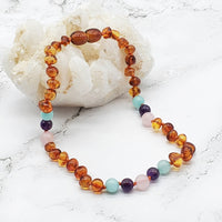 Kids | "Grow With Me" Baltic Amber Gemstone Necklace Sets ~ Mermaid Mix