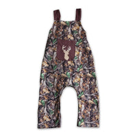 Deer pocket camo sleeveless baby boy romper: