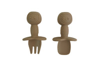 Mini Fork + Spoon Silicone Utensil Set