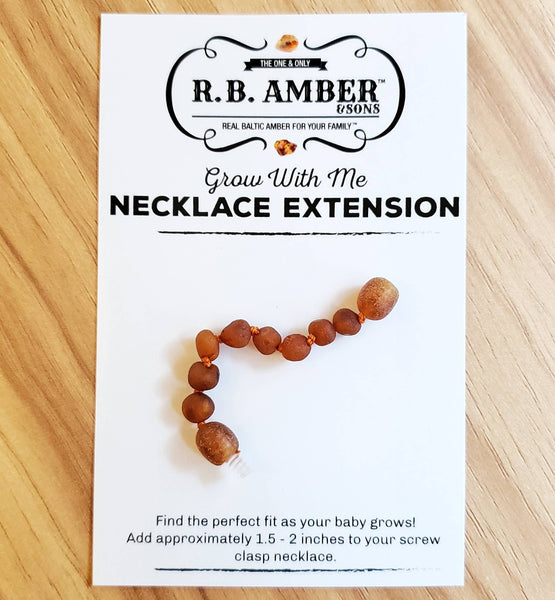 Baltic Amber Jewelry Extender ~ Raw Cognac