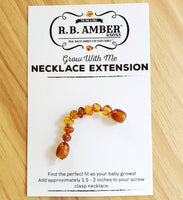 Baltic Amber Jewelry Extender ~ Cognac Amethyst