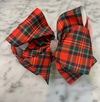 Large Red/Green Plaid Bow