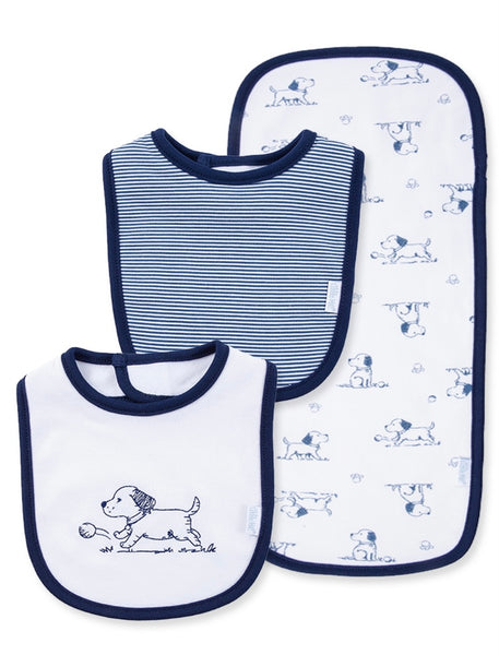 Puppy Toile Bib-Burp