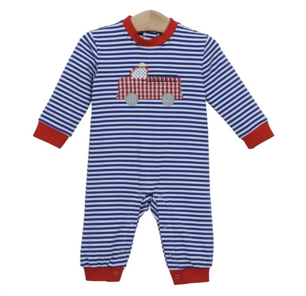 Firetruck Long Sleeve Romper