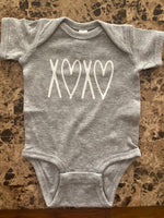 XO Onesie - Gray/White