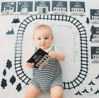 Milestone Blanket / Card Set / Train Minimalist Unisex