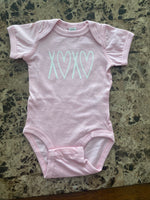 XO Onesie - Pink/White