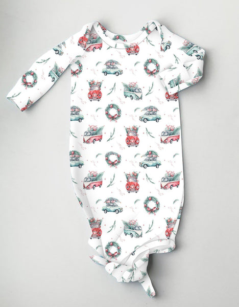 Vintage Holiday Cars Knotted Gown