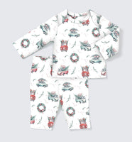 Vintage Holiday Cars Long Sleeve Lounge Set